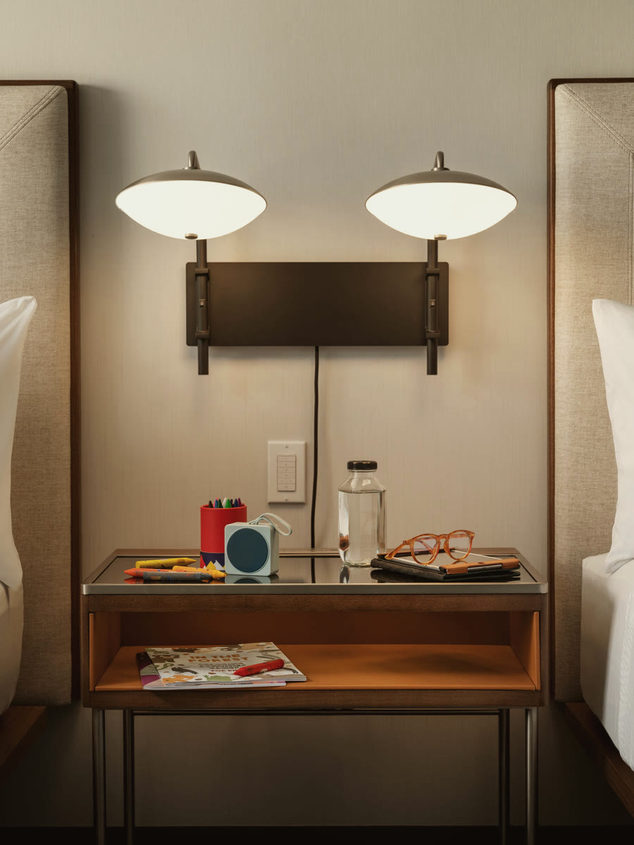 Styled bedside in a Courtyard by Marriott Clovis guest room